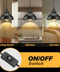 Premium Plug In Pendant Light With Fifteen Foot Drop Cord And Straight Up Smooth Switch For Easy Setup, illuminated in living room, kitchen, and corridor.