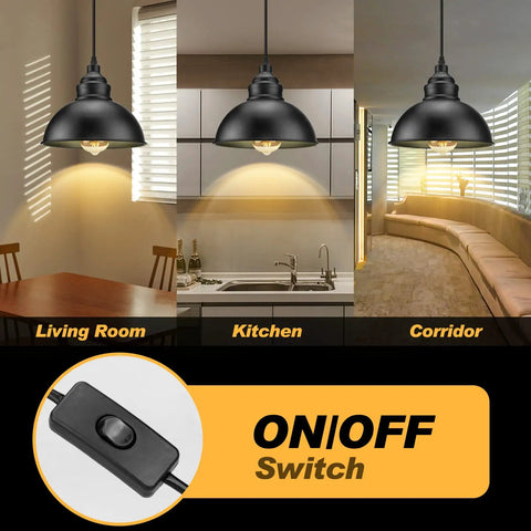 Premium Plug In Pendant Light With Fifteen Foot Drop Cord And Straight Up Smooth Switch For Easy Setup, illuminated in living room, kitchen, and corridor.