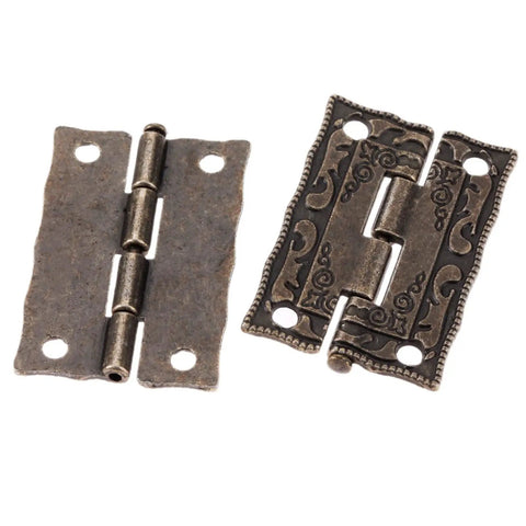 Antique Bronze Cabinet Hinges For Jewelry Boxes And Small Furniture Mini Decorative Door Drawer Hardware 35x23mm