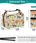 Cowboy Themed Insulated Lunch Bag Tote For Women And Men, Leakproof Reusable Lunch Box, dimensions 9.4x6.7x9.8 inches, folded view