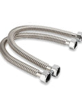 Stainless Steel Corrugated Water Heater Connector 18 Inch With 3/4 Inch FIP Ends, 1/4 Inch OD Flexible Hose For Hot And Cold Water, Leak Proof