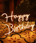 Happy Birthday LED Neon Sign 18 Inch For Backdrops And Parties, Warm White Neon Light Decor For Room Bedroom And Photo Backdrops