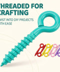 Grab These Dope Colorful Screw Eye Pins For Your Next DIY Jewelry Crafter Featuring Solid Metal Build And Rust Proof Coating In Mixed 1Mm 4Mm And 8Mm Dimensions, showcasing a colorful screw eye pin in turquoise.