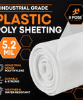 Clear Plastic Sheeting Roll 10 Foot By 100 Foot Heavy Duty 5.2 Mil Poly Sheet Waterproof Dustproof Vapor Barrier For Construction