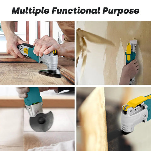 2.5 Amp Corded Oscillating Multi Tool Kit With Six Variable Speeds And 3 Degree Oscillation in various functional uses