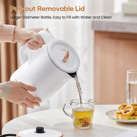Fast Boil Electric Kettle 1500W 1.8L Stainless Steel Auto Shut Off Boil Dry Protection pouring water into a glass