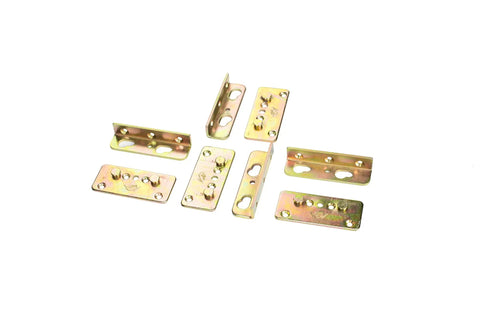Heavy Duty Bed Rail Brackets Full Set Of 4, Rust Proof No Mortise Frame Connectors For Wood Beds, Universal Headboard Footboard Hardware Kit