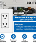 10 Pack Decorator Wall Receptacle Outlet 20 Amp 125V 2500W Non Tamper Resistant UL Listed White For Residential And Commercial Use