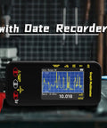 Pro Grade 20000 Counts Digital Multimeter with Data Recorder and Smart Mode on workbench, displaying electrical data