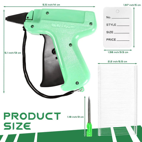 2506 Piece Clothing Tag Gun Kit With 6 Steel Needles 2000 White Barbs And 500 Clothing Labels For Retail Store Use, product size labeled