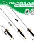 Sprayer Wand Kit With Three Nozzle Types Adjustable Stainless Steel Fan And 3 Hole Nozzles Brass Barb Fittings For 1 Quarter Inch Hoses Two Hose Clamps Durable Plastic Handle For Easy Garden Lawn And Patio Spraying showing wand sizes 12.5 to 35 inches