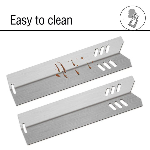 15 Inch Grill Heat Shield Burner Covers For Gas BBQ Replacement Parts showing easy-to-clean feature with stainless steel design