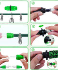 Expandable Garden Hose Repair Kit With Four Dual Channel Connectors And Metal Clamp Quick Fix For Damaged Hoses Save Money And Extend Life Fits Three Quarter Inch Or Five Eighths Inch Garden Hose Fittings Easy DIY Upgrade No Brainer, step-by-step repair process