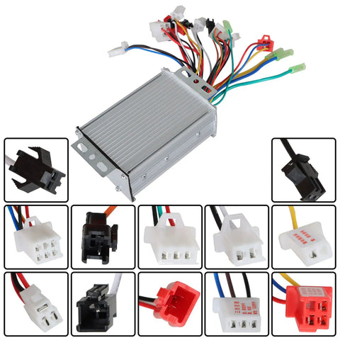 High Performance Brushless DC Motor Speed Controller For 36V To 48V E Bike And Scooter, 350W Replacement Module with Wiring Connections