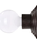 Old Bronze Four Light Vanity Strip With Alabaster Glass Shades, 24 Inch Transitional Bathroom Vanity Light Fixture side view