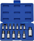Metric Hex Bit Socket Set 13-Piece S2 And Cr-V Steel Chrome Finish With 1/4 Inch 3/8 Inch And 1/2 Inch Drive 2mm To 14mm in case
