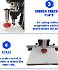 BEILOCKERY 110V 1100W hinge drilling machine on a worktable with scale and adjustable fence