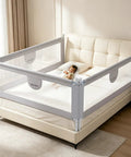 3 Piece Queen Size Toddler Bed Rails With Pocket And 360 Wraparound Protection Kidproof Lock For Safer Sleep Guard For Toddlers