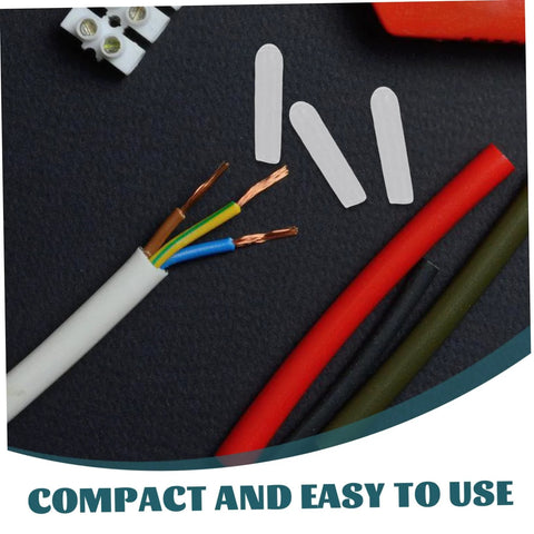 Clear Plastic End Caps 100 Pack For Screws And Round Tubing shown beside electrical wires on a black surface