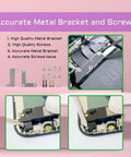 Image showing Complete Inner Screws Set And Full Internal Metal Bracket Kit For iPhone 13 Repair DIY Includes Bottom Small Screws And Internal Bracket Plates With Precision Screwdriver Tools Compatible With A2631 A2633 A2634 A2635 A2482, highlighting metal bracket and screws details with installation views.