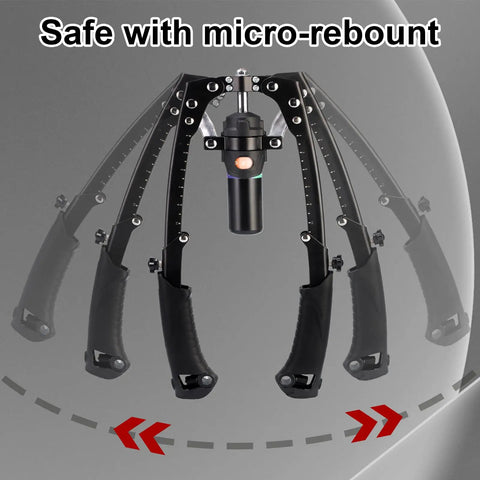 Ultimate Adjustable Hydraulic Power Chest Press Machine Plus Forearm Strengthener arms with micro-rebound mechanism for safety.