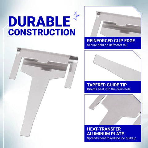 Refrigerator Clip Drain Evaporator For Samsung No More Ice Buildup And Drip Clogs Easy DIY Replacement, aluminum design details.
