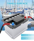 Battery with 132 Piece Battery Terminal Connectors Kit For 4 6 8 10 AWG Wire in marine setting with tinned surface