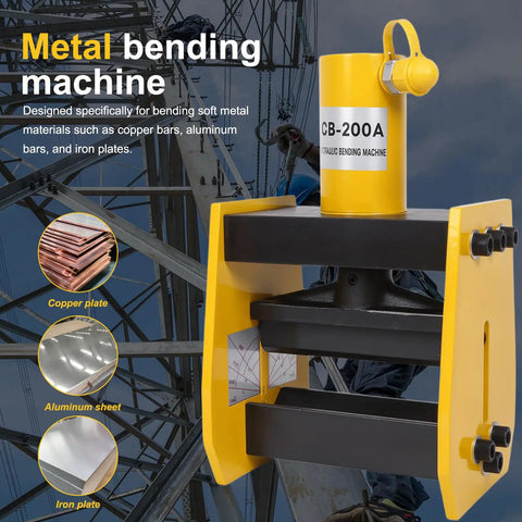 Handheld Hydraulic Busbar Bender Machine With Angle Indicator 20 Ton Press For Copper Aluminum Iron Metalworking Sheet Forming tool close-up view.