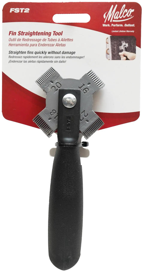 FST2 Fin Straightening Tool For Tight Fin Spacing 16 To 22 Fins Per Inch With One Piece Adjustable Comb Nylon Teeth