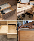 16 Inch Wood Drawer Slides That Glide Like A Dream Classic Center Bottom Mount Replacement Rails Heavy Duty Wooden Cabinet Hardware in use with drawers.