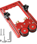 2 In 1 Thin Rip Jig Guide Feather Boards for table saws, router tables, and band saws with anti kickback bearing, red aluminum frame