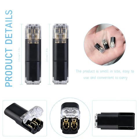 150 Pcs Double Wire Plug In Connector With Locking Buckle And Quick Clip Fasteners for size and detail display