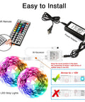 100 Feet LED Light Strips for Bedroom With Color Changing LED Tape 44 Key Remote Two 50 Foot Rolls setup essentials