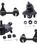 Front Ball Joints and Sway Bar End Links Kit for 2006-2011 Honda Civic and Acura CSX, Heavy-Duty Front Suspension Replacement, Lower Ball Joint Set, Durable OEM Quality Components. Black metal parts and hardware