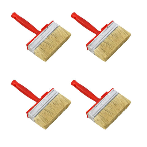 Four Piece Pro Grade Stain Applicator Set With Natural Bristles For Deck And Furniture Coating Projects, rustproof ferrules