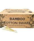 1200 Count Pack Precision Tip Cotton Swabs With Bamboo Sticks, Double Pointed For Makeup And Electronics Cleaning, Skin Friendly Soft Cotton Heads, Pro Grade Durable Dual End Applicators For Detail Grooming And Cleanup. Box and swabs