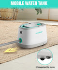 Heavy Duty 1500W Steam Cleaner With 4 Bar Pressure And 1.5L Tank Plus 16 Accessories Water tank with wheels for easy movement.