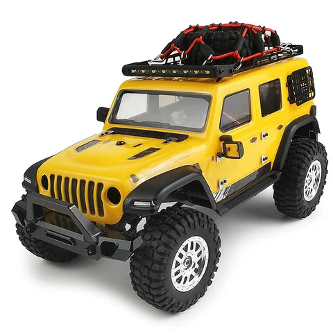 One Twenty Fourth Scale RC Crawler with integrated lights and metal bumpers for Wrangler JLU Deadbolt, SCX24 model