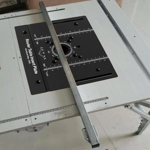 Kick Up Your Workshop Routine With This Slick Router Table Lift Built From Rugged Aluminum Alloy A steady crank handle visible on the router table insert.