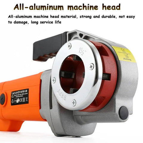 Powerful 2300W Electric Pipe Threader Kit For Plumbing Pros, featuring all-aluminum machine head for durability.