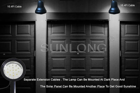 Solar Powered Outdoor Spotlight 2 In 1 Bright Solar Spotlights With Adjustable Brightness on garage with cables