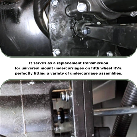 Heavy Duty Aluminum Fifth Wheel Landing Gear Box Replacement 276602 gearbox close-up for RV systems installation