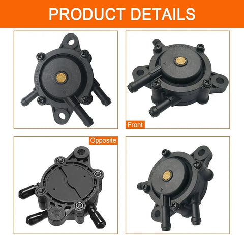 Pro Grade Fuel Pump Kit With Strainers And Oil Hose For 17HP To 25HP Lawn Mower Engines And Golf Carts Compatible With Kohler 7000 Series Cub Cadet Briggs And Stratton Mikuni John Deere Kawasaki Yamaha, shown from different angles