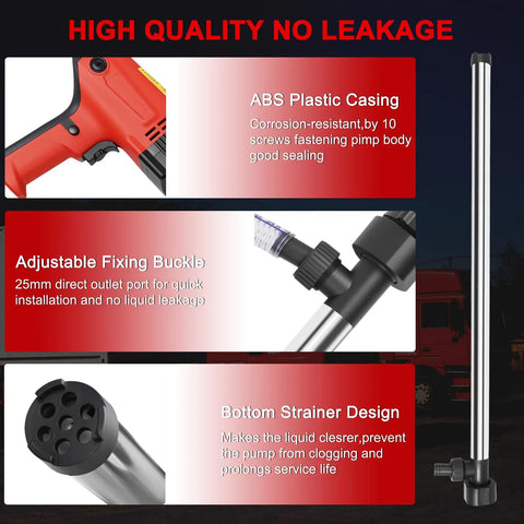 Big Iron 110V Electric Liquid Transfer Pump For Oil Diesel And Water With Stainless Steel Hose W 1980W Motor High Flow Rate view of ABS casing and adjustable fixing buckle.