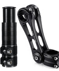 Adjustable Bike Stem Riser Extender for 31.8mm Handlebars and 28.6mm Forks Universal Stem with 80 Degree Angle Black Aluminum
