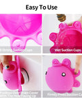 Deep Pink Silicone Bathtub Overflow Drain Cover With Strong Suction Cups For Extra Water And Longer Soaks, Easy Install