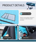 Product details of Inflatable Wing Foil for Water Sports showing window design, comfort handle, and safety valve on durable sail