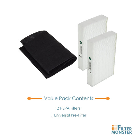 Replacement Filter Value Combo Pack Fits HPA Series Air Purifiers Replacing HRF-ARVP For HPA090 HPA100 HPA200 HPA250 HPA300