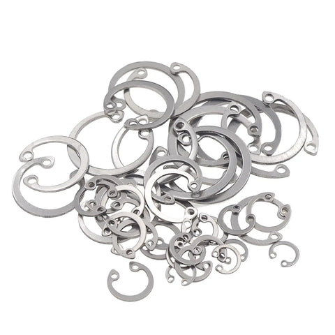 Internal Snap Ring Set 200 Pcs Stainless Steel 304 Metric Circlip Assortment Kit With 10 Sizes displayed on white background
