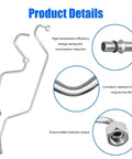 Rack Pinion Transfer Lines Hard Lines Kit Direct Fit For 2008 Through 2014 GMC And Chevrolet Yukon Sierra Tahoe Suburban Avalanche Silverado Cadillac Escalade ESV Includes 15254059 15254058 Plug And Play Ready Heavy Duty Upgrade silver steel lines